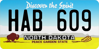 ND license plate HAB609