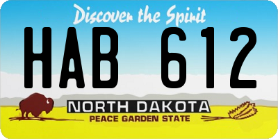 ND license plate HAB612