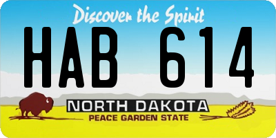 ND license plate HAB614