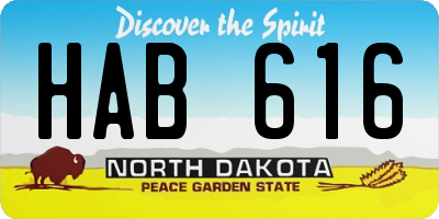 ND license plate HAB616