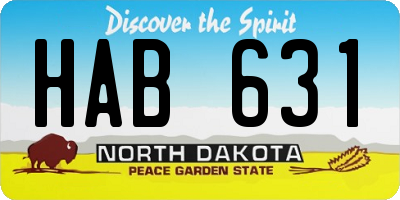 ND license plate HAB631