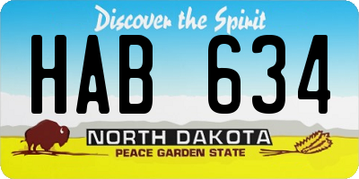 ND license plate HAB634