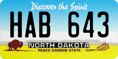 ND license plate HAB643