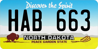 ND license plate HAB663