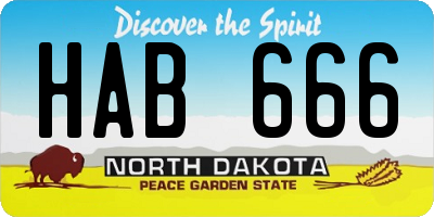 ND license plate HAB666