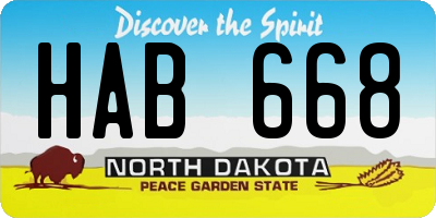 ND license plate HAB668