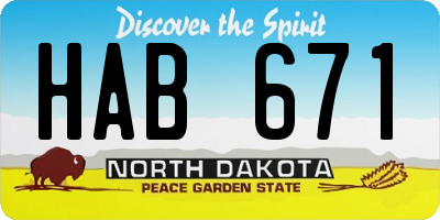 ND license plate HAB671