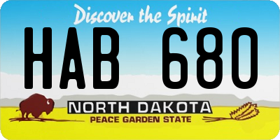 ND license plate HAB680