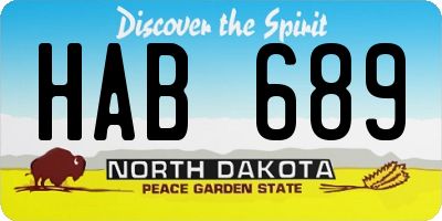 ND license plate HAB689