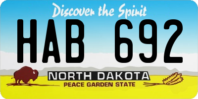 ND license plate HAB692