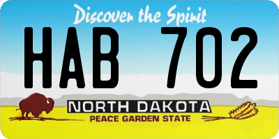 ND license plate HAB702