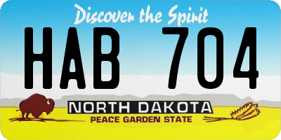 ND license plate HAB704