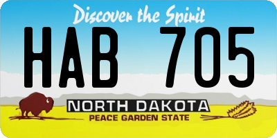 ND license plate HAB705