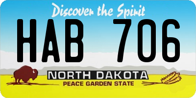 ND license plate HAB706