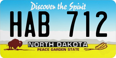 ND license plate HAB712