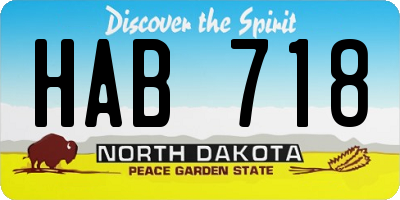 ND license plate HAB718