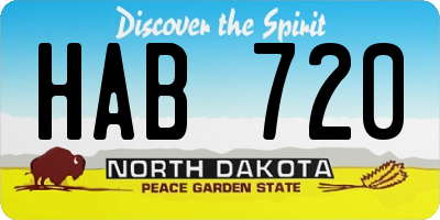 ND license plate HAB720