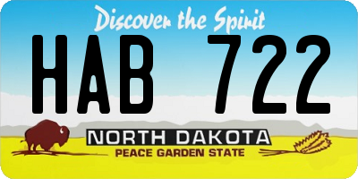 ND license plate HAB722