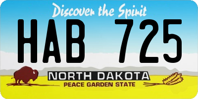 ND license plate HAB725