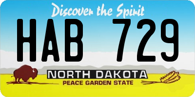 ND license plate HAB729