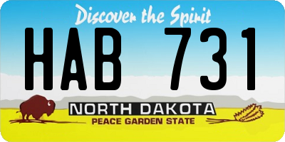 ND license plate HAB731