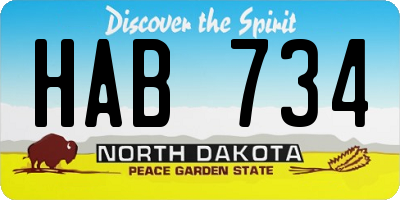 ND license plate HAB734