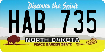 ND license plate HAB735