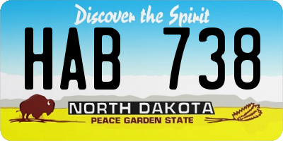 ND license plate HAB738