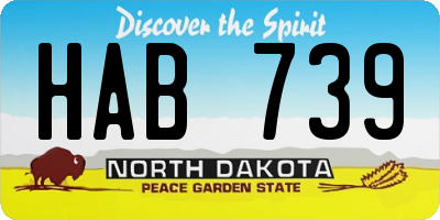ND license plate HAB739