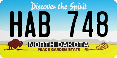 ND license plate HAB748