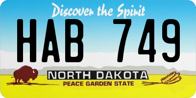 ND license plate HAB749