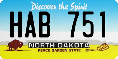 ND license plate HAB751