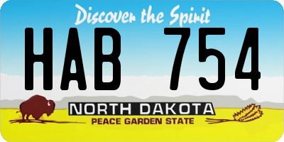 ND license plate HAB754