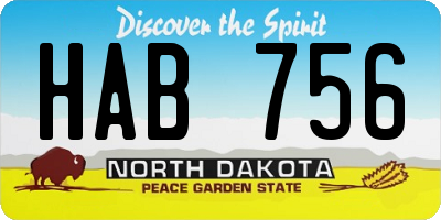 ND license plate HAB756