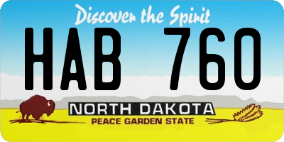 ND license plate HAB760
