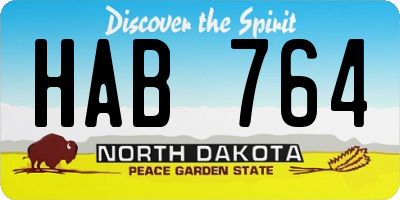ND license plate HAB764
