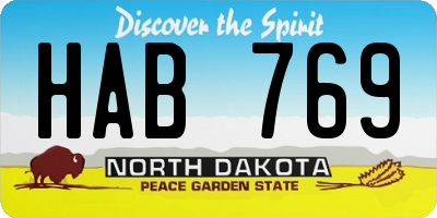 ND license plate HAB769