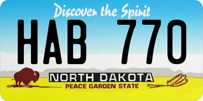 ND license plate HAB770