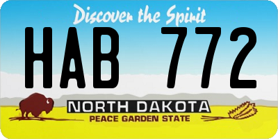 ND license plate HAB772