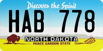 ND license plate HAB778