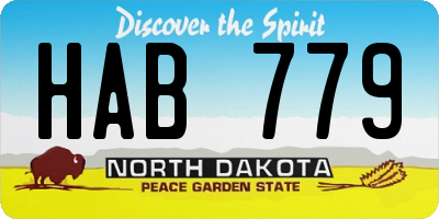 ND license plate HAB779