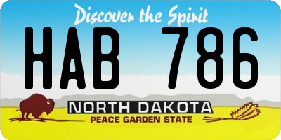 ND license plate HAB786