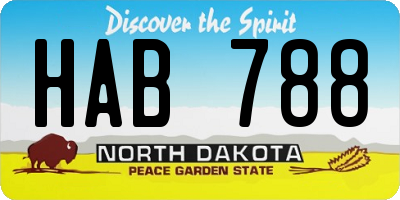 ND license plate HAB788