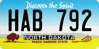 ND license plate HAB792