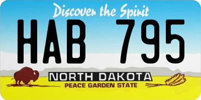 ND license plate HAB795