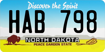 ND license plate HAB798