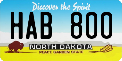 ND license plate HAB800