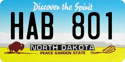 ND license plate HAB801