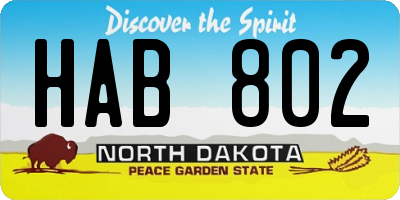 ND license plate HAB802