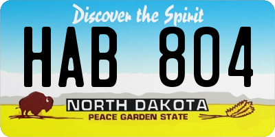 ND license plate HAB804